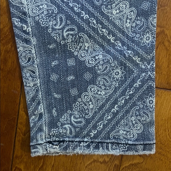 Revice La La Land Jeans Blue Bandana Print Distressed Skinny USA Premium Denim - Picture 7 of 13